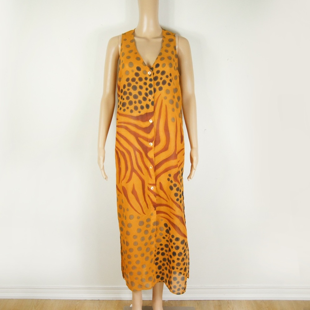 Vintage Aquasuit by La Perla Animal Print Sleeveless Cover Maxi Dress - Picture 3 of 7